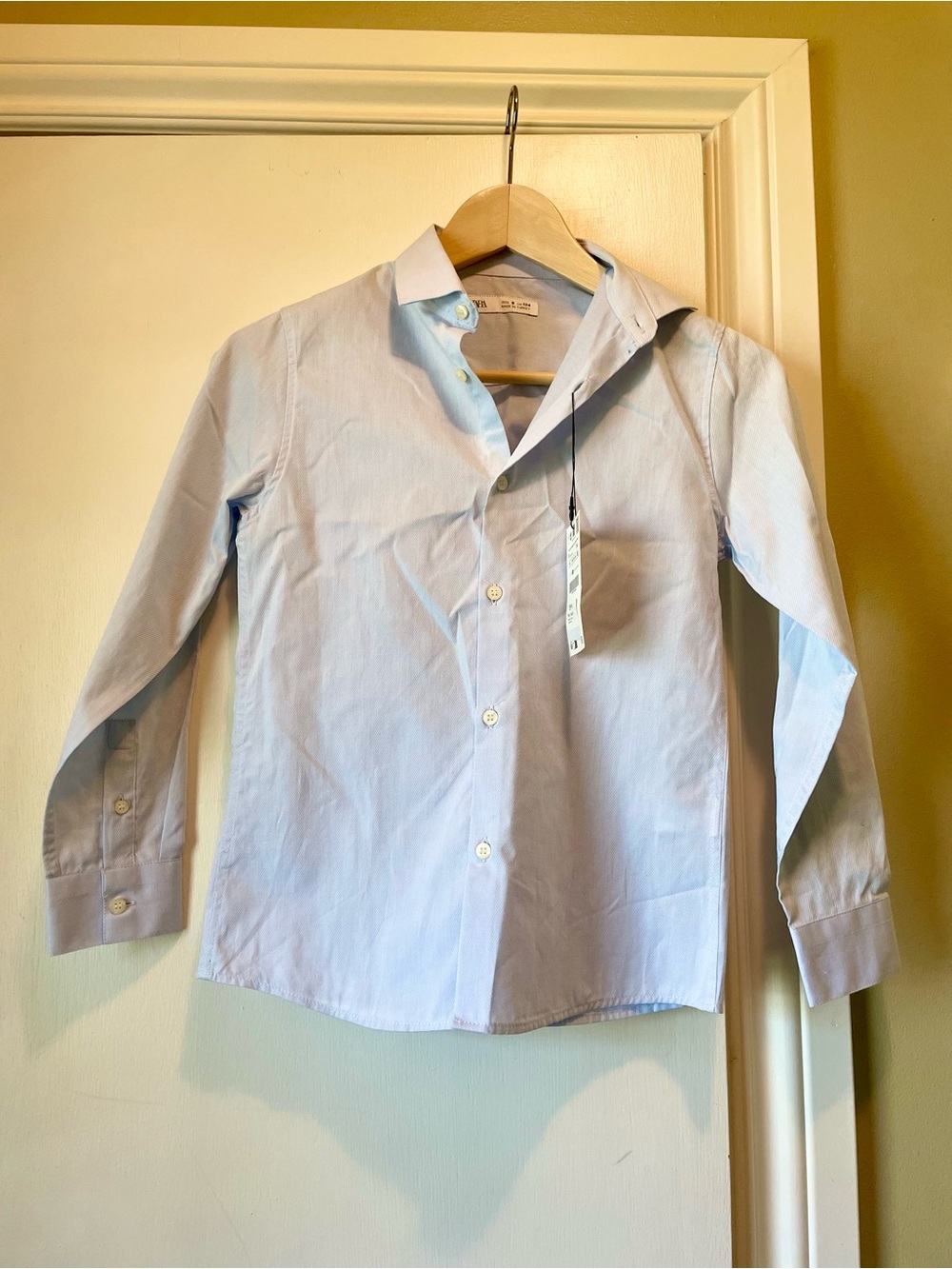 Zara Light Blue Boys Button-Down Shirt Sz 9